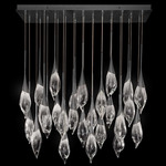 Mayu Linear Pendant - Midnight Steel / Clear-Black