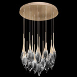 Mayu Round Pendant - Champagne / Clear-Black