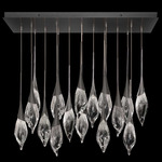 Mayu Linear Pendant - Midnight Steel / Clear-Black