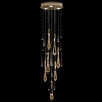 Rain Cascading Pendant - Bronze / Gold
