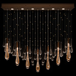 Rain Rectangular Pendant - Copper
