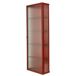Haze Tall Wall Cabinet - Oxide Red / Reeded Glass
