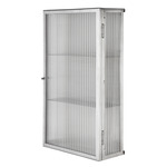 Haze Wall Cabinet - Brushed Stainless Steel / Reeded Glass