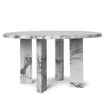 Taula Coffee Table - White-Charcoal Marble
