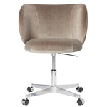 Rico Dining Chair w/ Castors - Devore Flint Gray Velvet