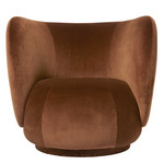 Rico Lounge Armchair - Devore Rust Velvet