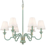 Cheshire Chandelier - Antique Teal / White