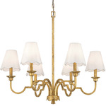 Cheshire Chandelier - Vintage Gold / White