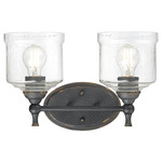 Keating Bathroom Vanity Light - Antique Black Iron