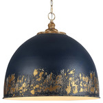 Alison Pendant - Vintage Gold / Antique Matte Navy