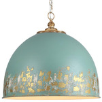 Alison Pendant - Vintage Gold / Antique Teal
