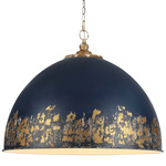 Alison Pendant - Vintage Gold / Antique Matte Navy