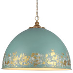 Alison Pendant - Vintage Gold / Antique Teal