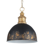 Alison Pendant - Vintage Gold / Weathered Black Iron