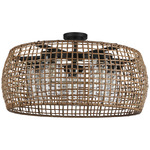 Piper Outdoor Ceiling Light Fixture - Black / Maple