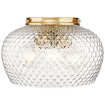 Adeline Ceiling Light Fixture - Brushed Gold / Clear