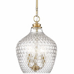 Adeline 3-Light Pendant - Brushed Gold / Clear