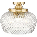 Adeline Semi Flush Ceiling Light - Brushed Gold / Clear
