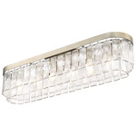 Ciara 6-Light Ceiling Light - White Gold / Clear Hammered Glass