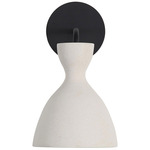 Aethera Outdoor Wall Sconce - Matte Black / White Sandstone