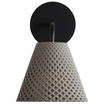 Clarus Outdoor Wall Sconce - Matte Black / Grey Cement