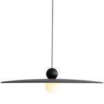 Faroe Disc Pendant - Matte Black / Flecked Black / Grey