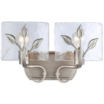 Calla Bathroom Vanity Light - Peruvian Silver / Clear Hammered Glass