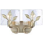 Calla Bathroom Vanity Light - White Gold / Clear Hammered Glass