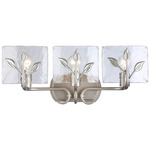 Calla Bathroom Vanity Light - Peruvian Silver / Clear Hammered Glass