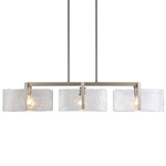 Aenon Linear Pendant - Pewter / Clear Hammered Glass