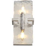 Aenon 2-Light Wall Sconce - Pewter / Clear Hammered Glass