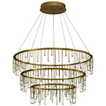 Lucerna 3-Tier Chandelier - Stainless Steel Gold