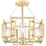 Marco Pendant - Brushed Champagne Brass / Clear
