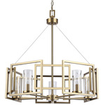 Marco Chandelier - Brushed Champagne Brass / Clear