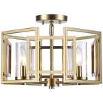 Marco Flush Mount - Brushed Champagne Brass / Clear