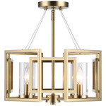 Marco Convertible Semi Flush Mount - Brushed Champagne Brass / Clear