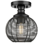 Calypso Semi Flush Ceiling Light - Matte Black
