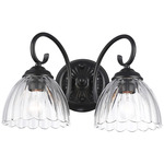Audra Bathroom Vanity Light - Matte Black / Clear