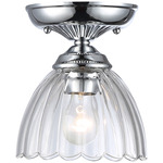 Audra Semi Flush Ceiling Light - Chrome / Clear