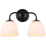 Dorinda Bathroom Vanity Light - Matte Black / Opal