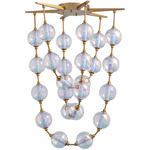 Pearla Pendant - Brushed Champagne Brass / Iridescent