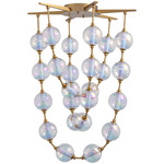 Pearla Pendant - Brushed Champagne Brass / Iridescent