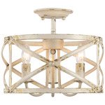 Alcott Semi Flush Ceiling Light - Antique Ivory