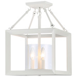 Smyth Convertible Semi Flush Ceiling Light - Natural White / Clear