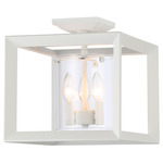 Smyth Semi Flush Ceiling Light - Natural White / Clear