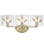 Calla Bathroom Vanity Light - White Gold / Clear Hammered Glass