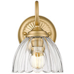 Audra Wall Sconce - Brushed Champagne Brass / Clear