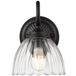 Audra Wall Sconce - Matte Black / Clear