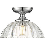 Audra Semi Flush Ceiling Light - Chrome / Clear