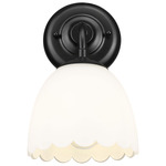 Dorinda Wall Sconce - Matte Black / Opal